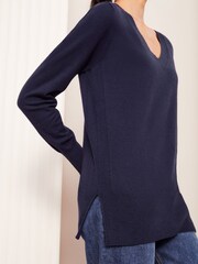 Friends Like These Navy V-Neck Knit Jumper - Image 3 of 4