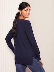 Friends Like These Navy V-Neck Knit Jumper - Image 4 of 4