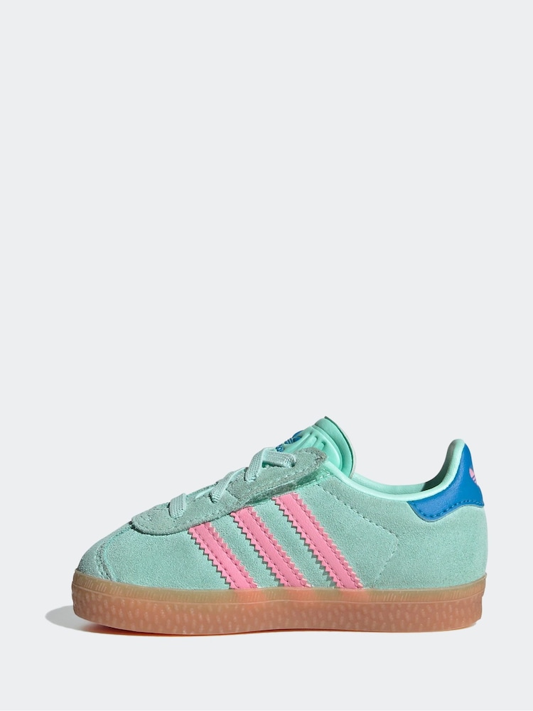 Vert - Adidas Originals Gazelle Infant Kids Trainers - Image 2 de 10