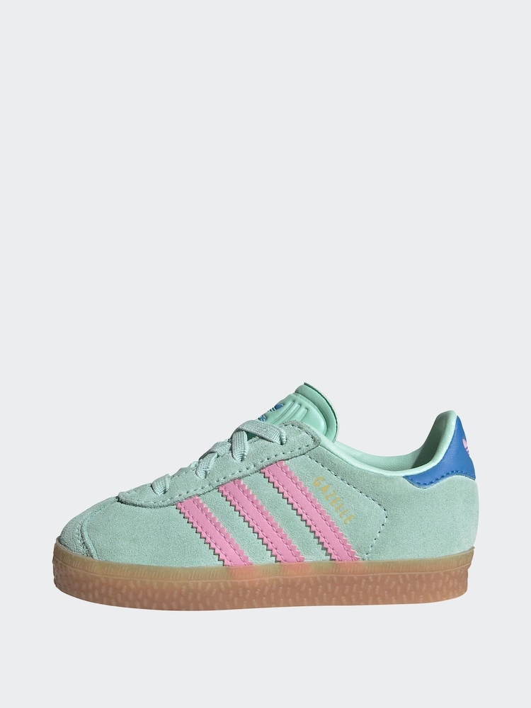 Adidas Originals Green Gazelle Infant Kids Trainers - Image 3 of 10