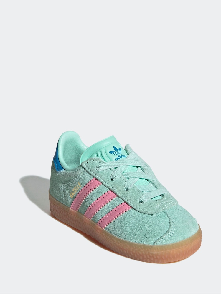 Adidas Originals Green Gazelle Infant Kids Trainers - Image 4 of 10
