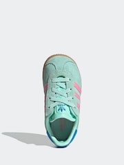 Vert - Adidas Originals Gazelle Infant Kids Trainers - Image 6 de 10