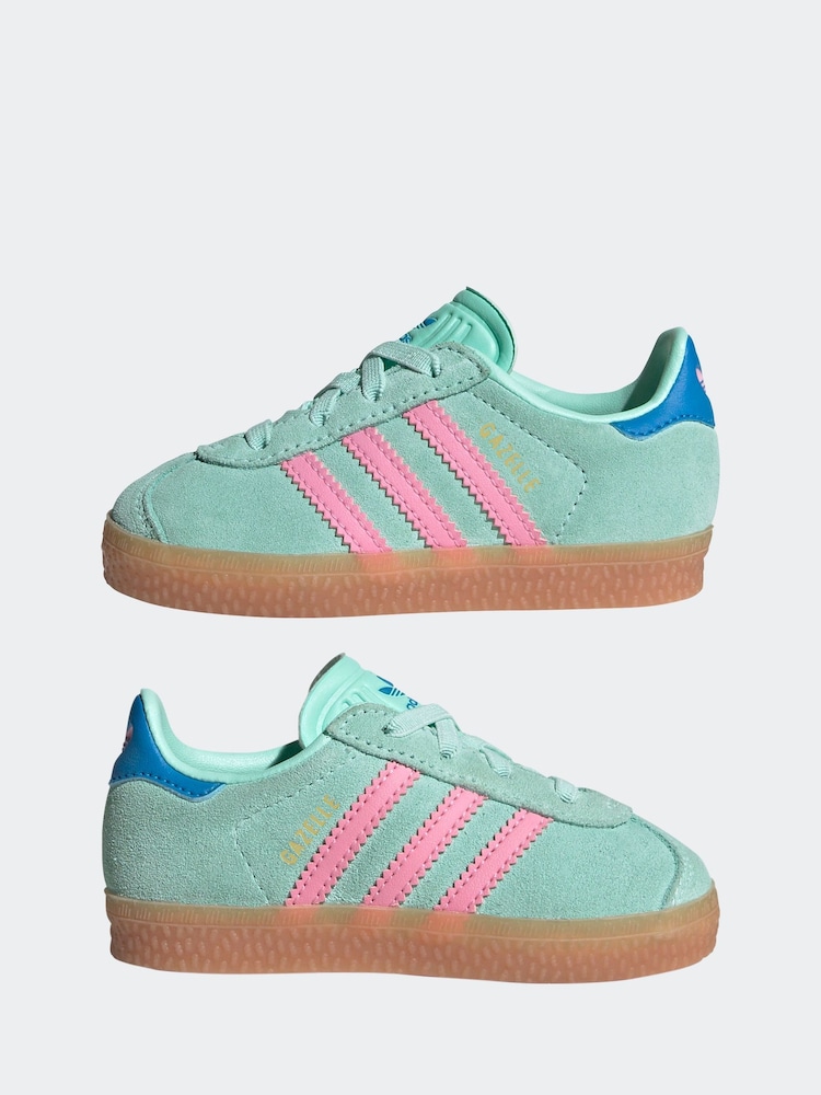 Adidas Originals Green Gazelle Infant Kids Trainers - Image 8 of 10