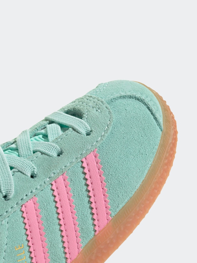Adidas Originals Green Gazelle Infant Kids Trainers - Image 9 of 10