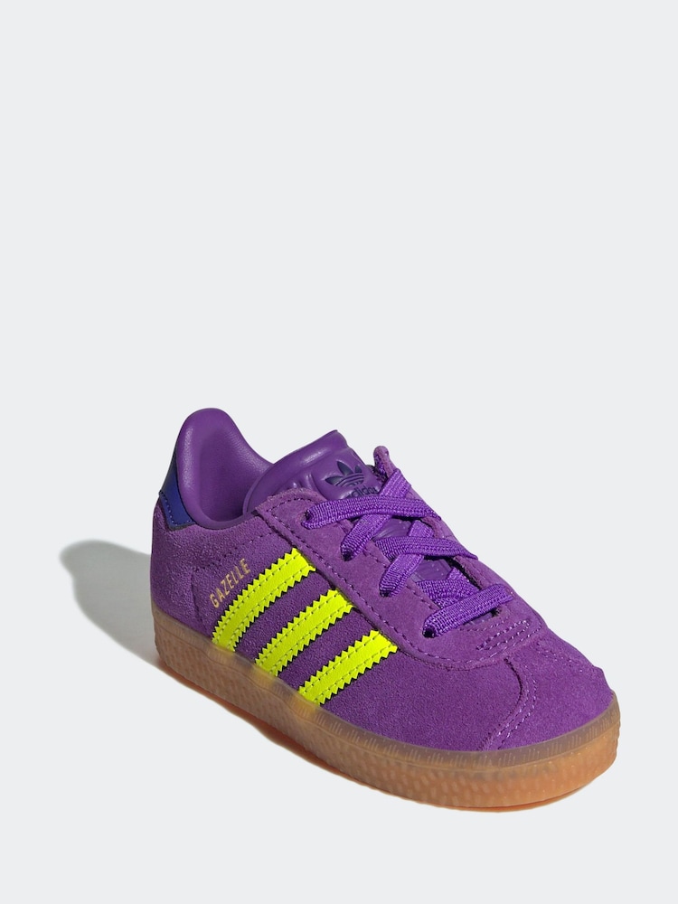 Adidas Originals Purple Gazelle Infant Kids Trainers - Image 3 of 9