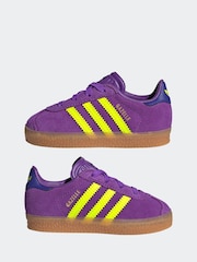 Violet - Adidas Originals Gazelle Infant Kids Trainers - Image 5 de 9