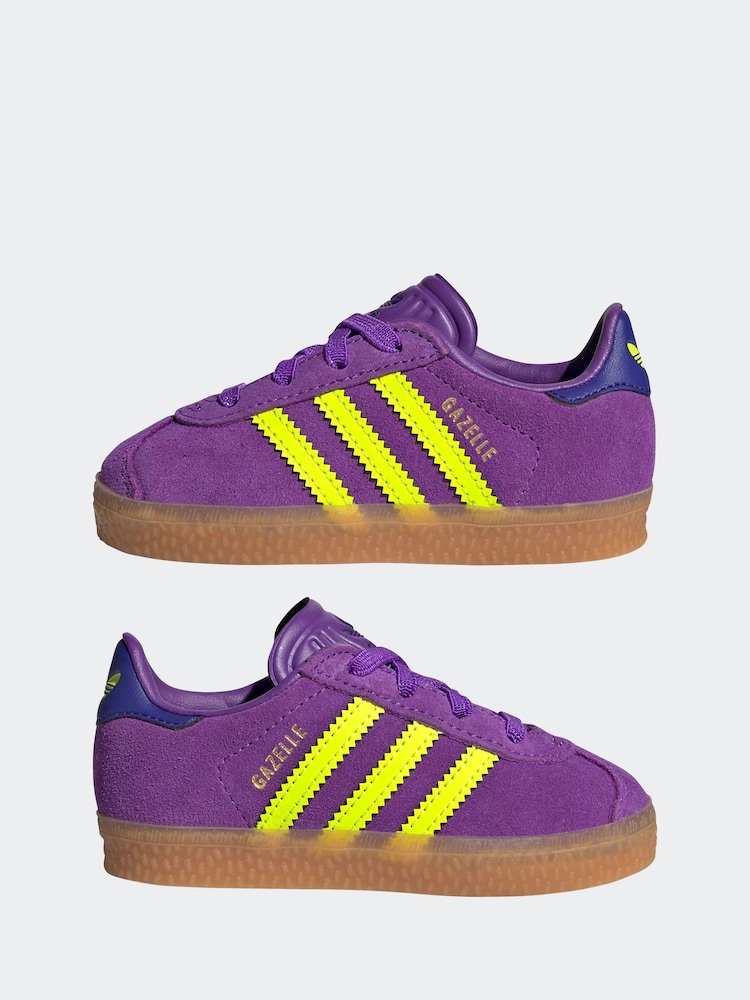 Adidas Originals Purple Gazelle Infant Kids Trainers - Image 5 of 9