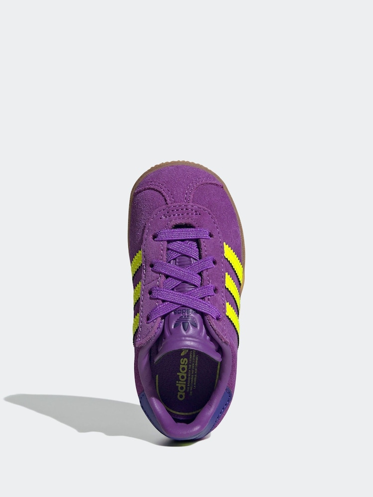 Adidas Originals Purple Gazelle Infant Kids Trainers - Image 6 of 9