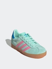 adidas Originals Green/Brown Gazelle Trainers - Image 3 of 9