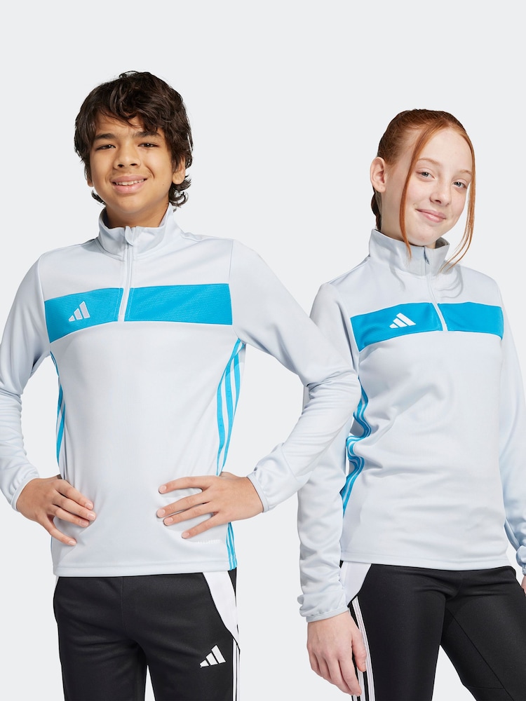 adidas Blue Tiro Essentials Quarter Zip Training Sweat Top - Image 2 of 6