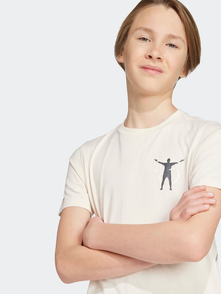 adidas White Jude Bellingham Culturewear 100% Cotton T-Shirt - Image 4 of 5