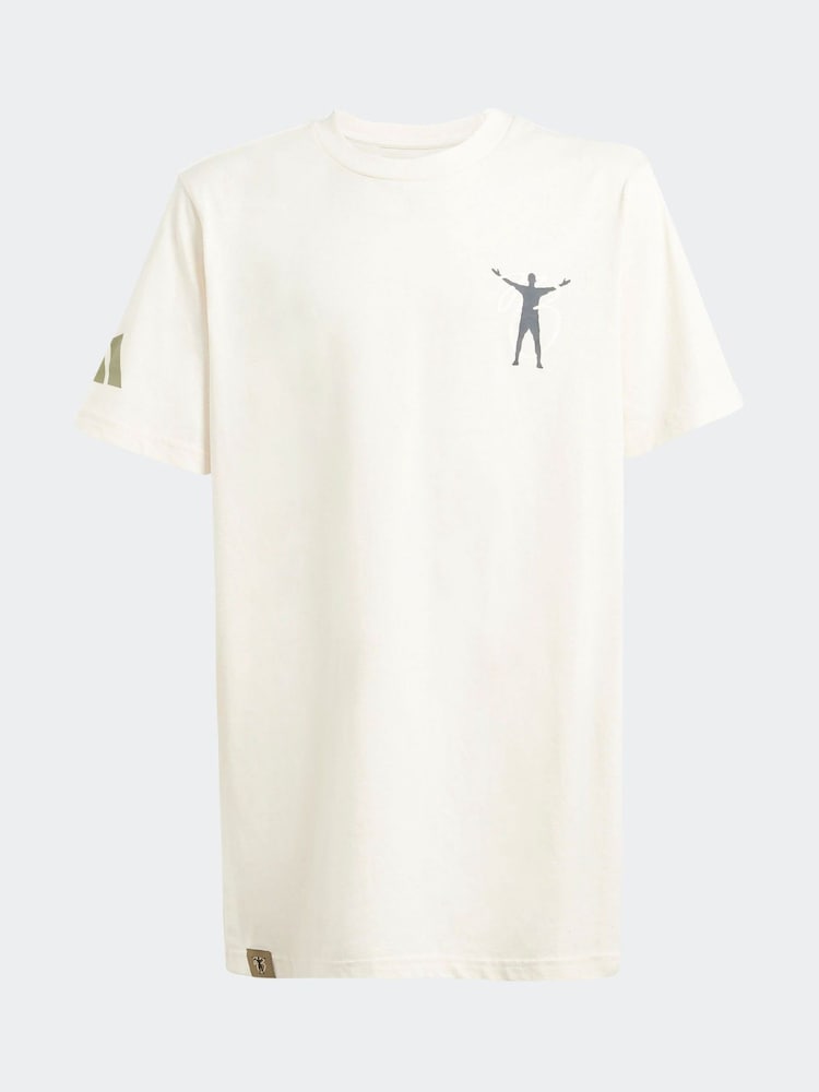 adidas White Jude Bellingham Culturewear 100% Cotton T-Shirt - Image 5 of 5