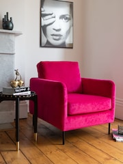 Rockett St George Luxe Needlecord Velvet Harrys Pink The Edie Accent Chair - Image 1 of 7
