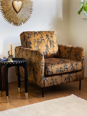 Rockett St George Black Bamboo on Golden Glow Velvet The Edie Accent Chair - Image 1 of 8