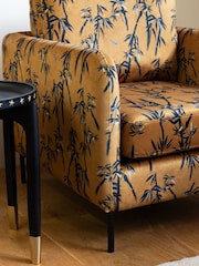 Rockett St George Black Bamboo on Golden Glow Velvet The Edie Accent Chair - Image 3 of 8