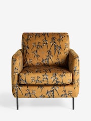 Rockett St George Black Bamboo on Golden Glow Velvet The Edie Accent Chair - Image 5 of 8