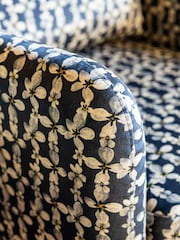 Rockett St George Translucent Daisy Black and Natural Velvet The Edie Accent Chair - Image 3 of 8