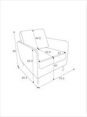 Rockett St George Translucent Daisy Black and Natural Velvet The Edie Accent Chair - Image 4 of 8