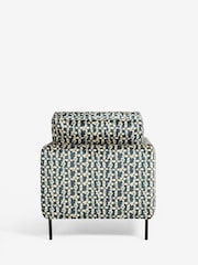 Rockett St George Translucent Daisy Black and Natural Velvet The Edie Accent Chair - Image 6 of 8