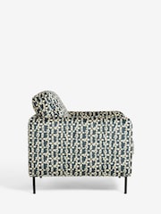 Rockett St George Translucent Daisy Black and Natural Velvet The Edie Accent Chair - Image 7 of 8