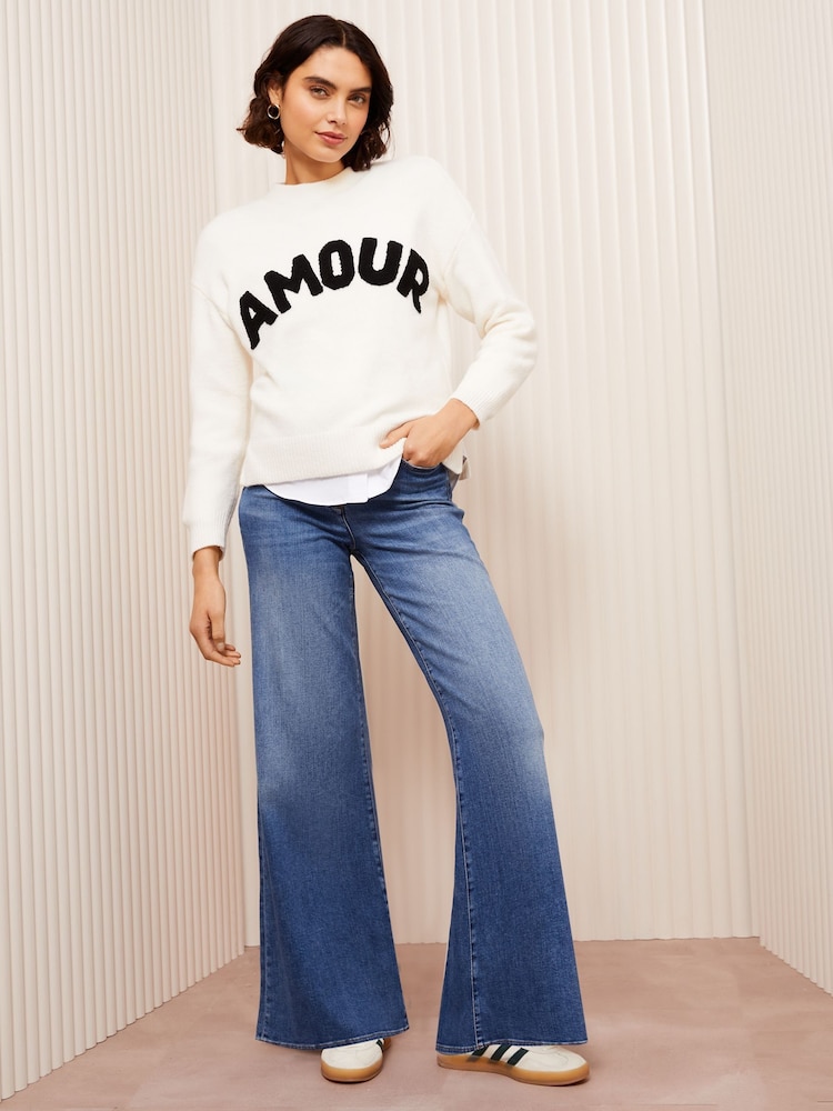 Friends Like These Ivory Slogan Amour Knit Jumper - Image 4 of 4