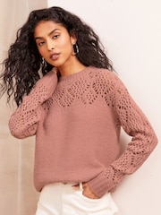 Friends Like These Pink Pointelle Detail Jumper - Image 1 of 4