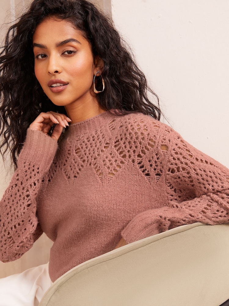 Friends Like These Pink Pointelle Detail Jumper - Image 2 of 4
