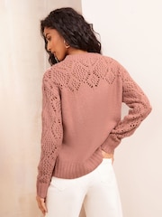 Friends Like These Pink Pointelle Detail Jumper - Image 4 of 4