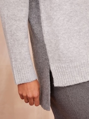 Friends Like These Grey Tonal V-Neck Jumper - Image 2 of 4