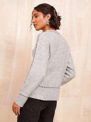 Cinza - Friends Like These Stitch Detail Jumper - Imagem 4 de 4