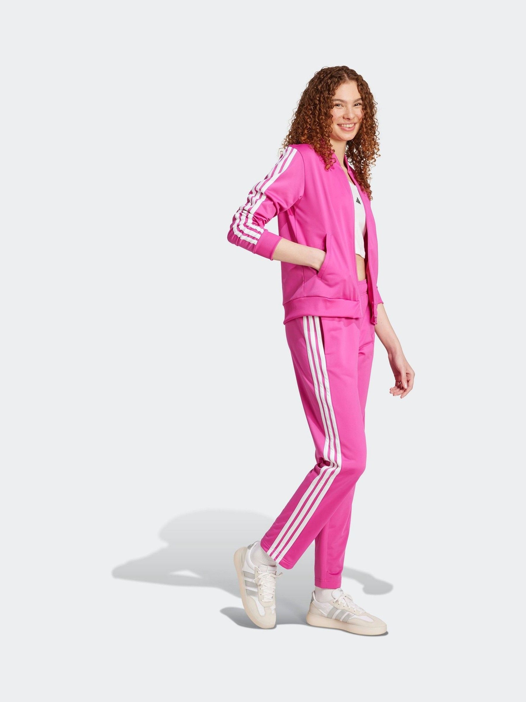 Buy adidas Pink Essentials 3-Stripes Tracksuit from Next USA