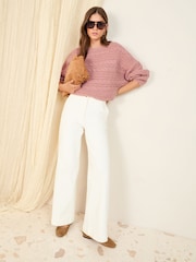 Friends Like These Pink Cable Batwing Knitted Jumper - Image 3 of 4
