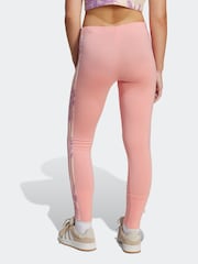 adidas originals Pink Printed 3 Stripe Leggings - Image 2 of 6