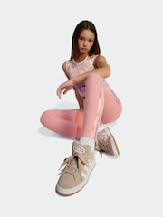 adidas originals Pink Printed 3 Stripe Leggings - Image 3 of 6
