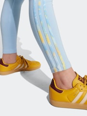 adidas originals Blue Printed 3 Stripe Leggings - Image 5 of 6