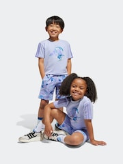 adidas Purple Disney Lilo and Stitch Shorts and T-Shirt Set - Image 1 of 7
