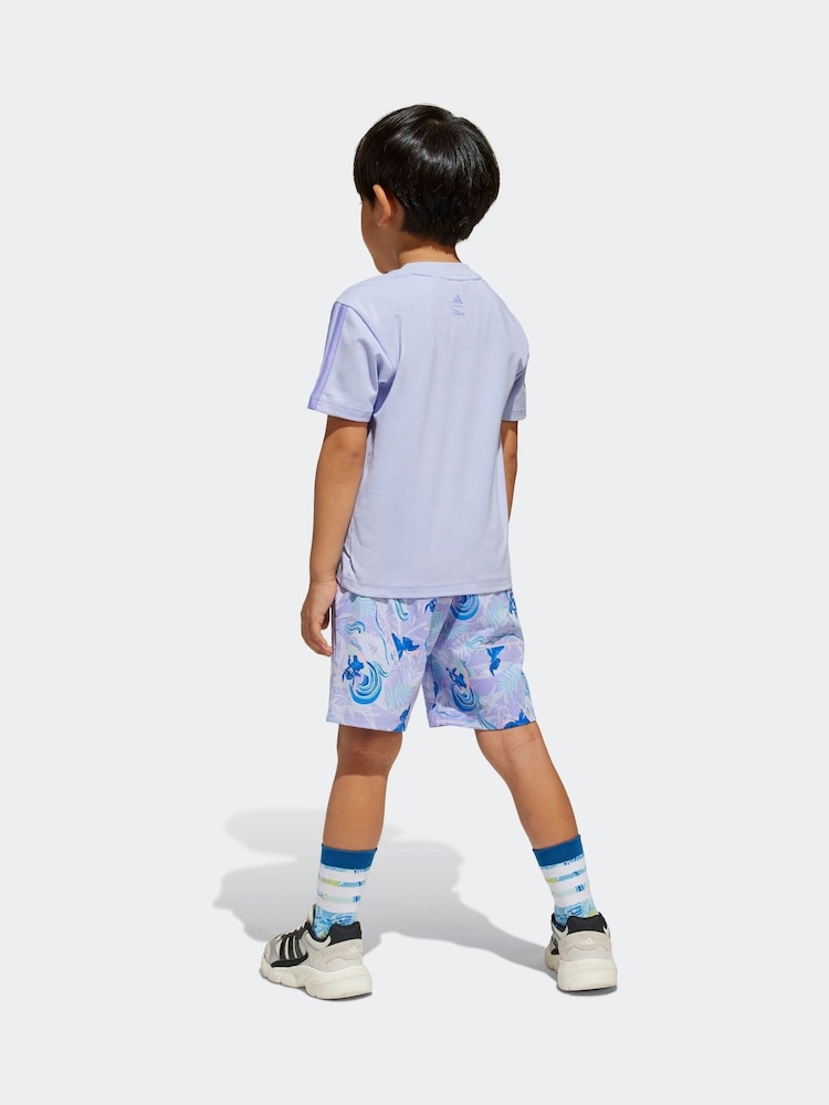 adidas Purple Disney Lilo and Stitch Shorts and T-Shirt Set - Image 2 of 7
