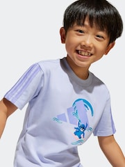 adidas Purple Disney Lilo and Stitch Shorts and T-Shirt Set - Image 3 of 7