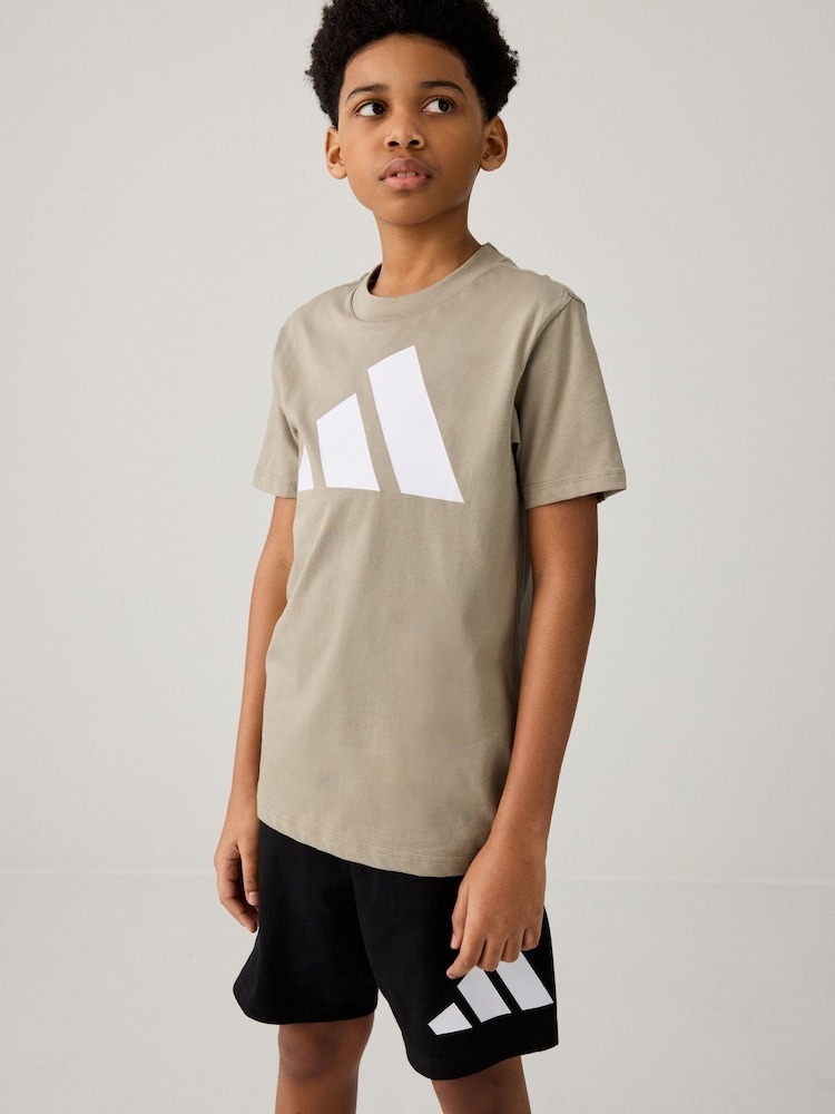 adidas Brown Essentials 100% Cotton T-Shirt - Image 1 of 6
