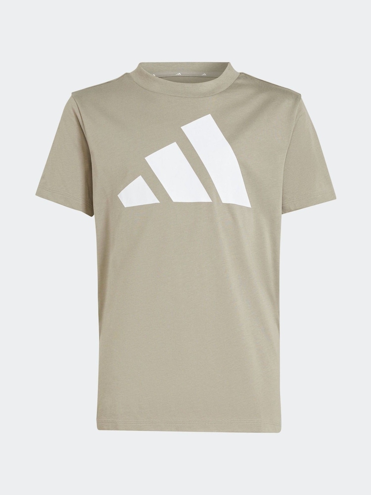 adidas Brown Essentials 100% Cotton T-Shirt - Image 6 of 6