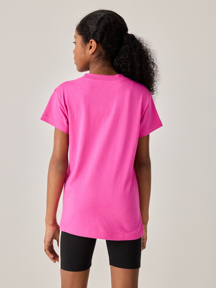 adidas Pink Big Logo 100% Cotton T-Shirt - Image 2 of 3