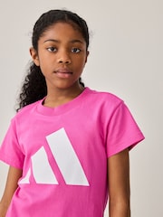 adidas Pink Big Logo 100% Cotton T-Shirt - Image 3 of 3