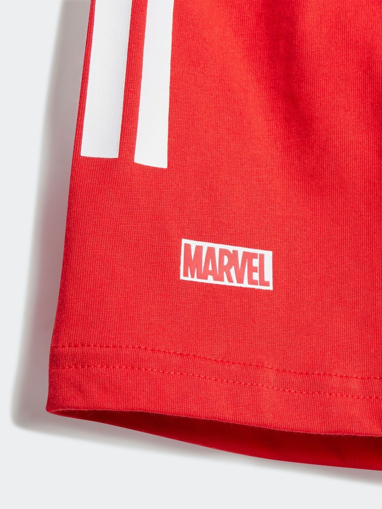 adidas White Marvel Spider Man 100% Cotton Shorts T-Shirt Set - Image 6 of 6