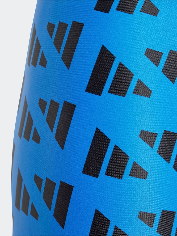 adidas Blue Logo Graphic Swim Boxer Shorts - Image 5 of 5