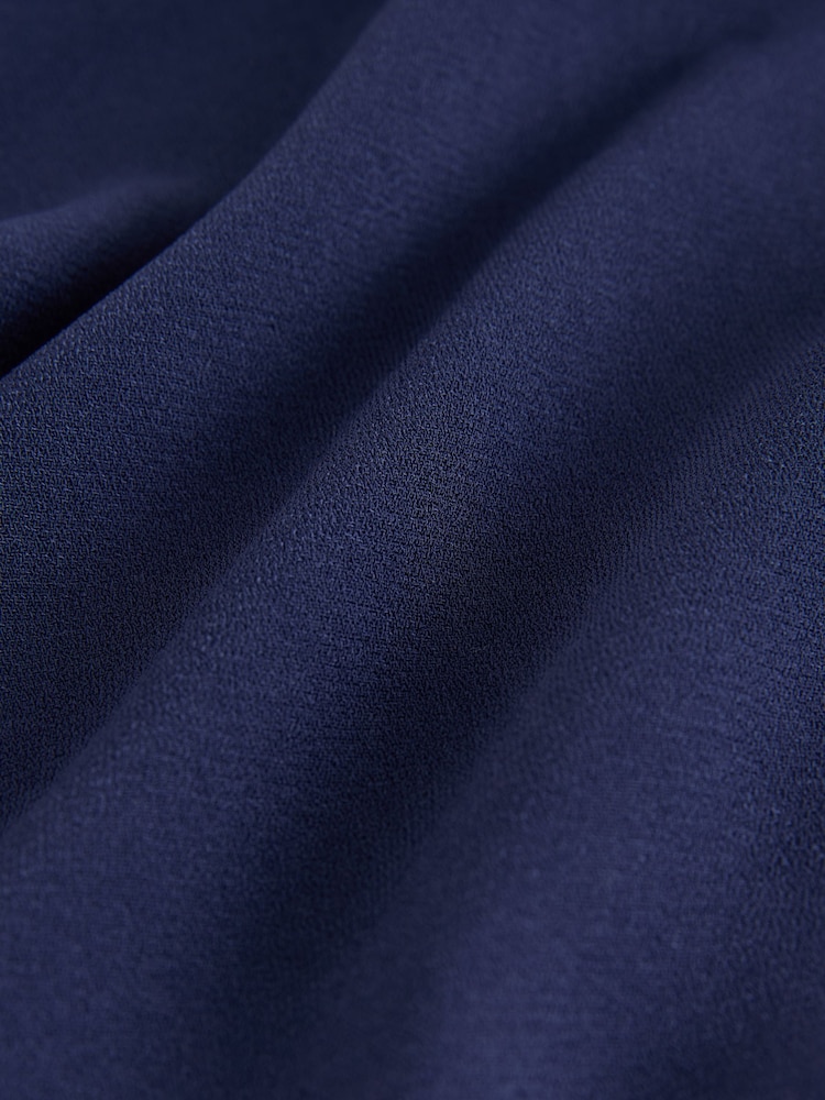 Donkerblauw - Relaxte pullover-blouse met korte mouwen en V-hals - Image 7 of 8