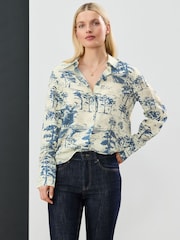 Blue Scenic Print Long Sleeve Button Down Shirt - Image 1 of 8