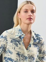 Blue Scenic Print Long Sleeve Button Down Shirt - Image 3 of 8