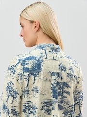 Blue Scenic Print Long Sleeve Button Down Shirt - Image 4 of 8