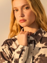 Cow Print Faux Suede Shacket - Image 4 of 7