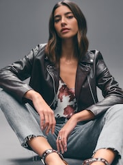 Brown/White Cow Print Satin Cami Top - Image 3 of 8